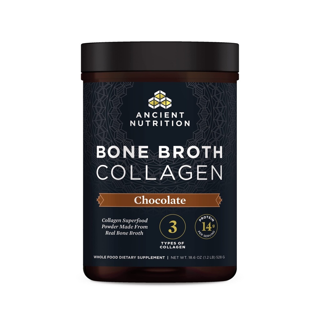 Oude Voeding Collageen Poeder, Bot Broth Collageen, Chocolade, Gehydrolyseerde Multi Collageen Peptiden, Ondersteunt huid en nagels, Joint Supplement, 30 Servings, 18.6oz