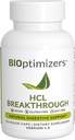 BIOptimizers HCL Breakthrough - Betaine Hydrochloride Enzymes Supplement - Assists with Protein Breakdown and Absorption - Helps Gas and Heartburn Relief - 90 Pepsin-Free Capsules