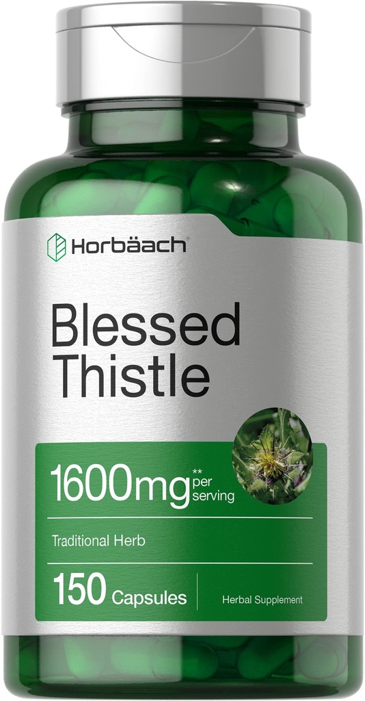Horbaach Bienheureux Thistle Capsules 1600 mg de 150 Count.