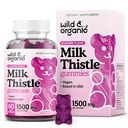 Wild & Organic Milk Thistle Gummies 1500 mg - Milk Thistle Supplement for Liver Cleanse Detox - Silymarin Liver Detox Gummies - 30 Days Supply - 60 Vegan, Non-GMO Kauwen