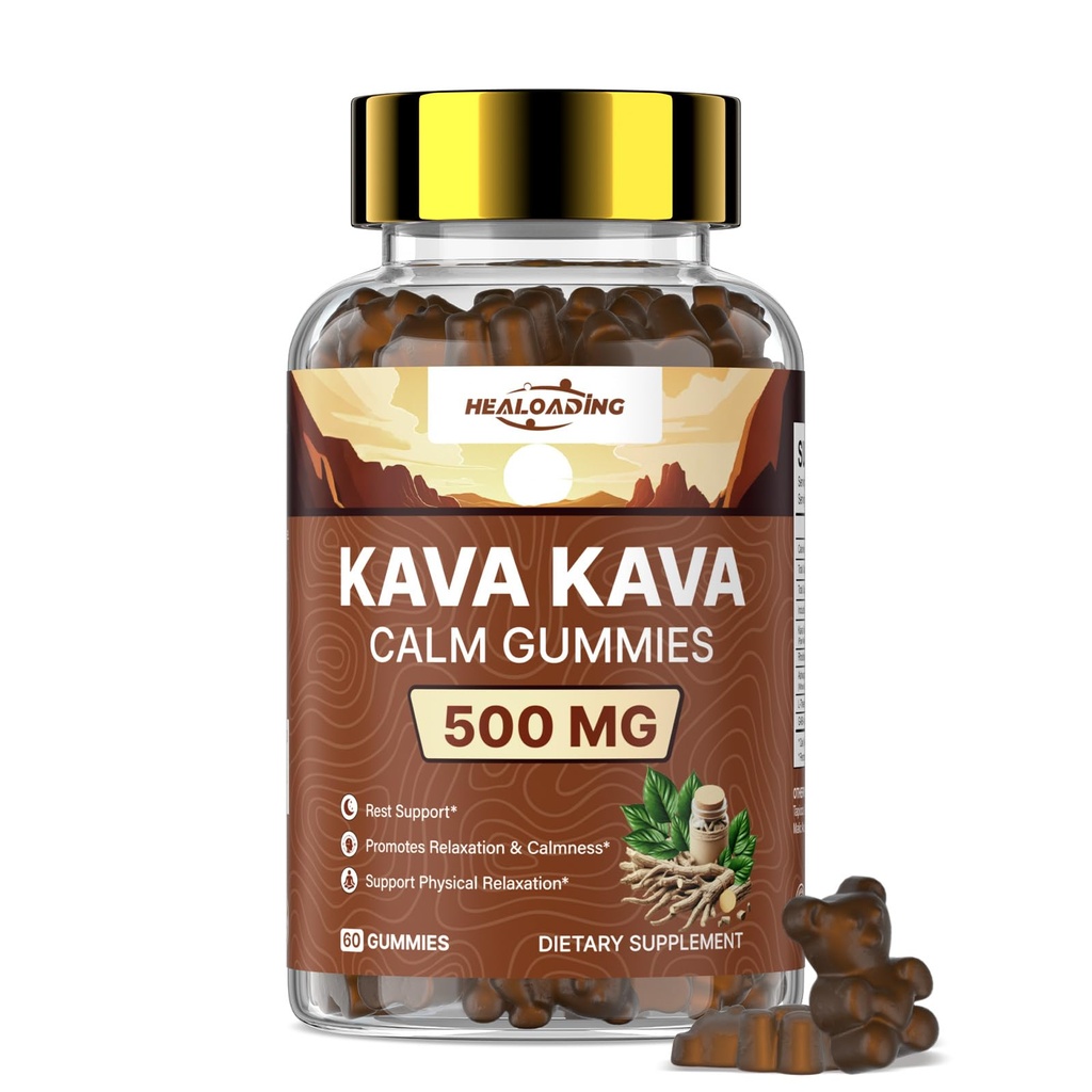 Kava Kava Root Extract Supplement: Natural Kava Gummies with L Theanine, Ashwagandha and GABA for Cognitive & Immune Support Herbal Supplement for Adults