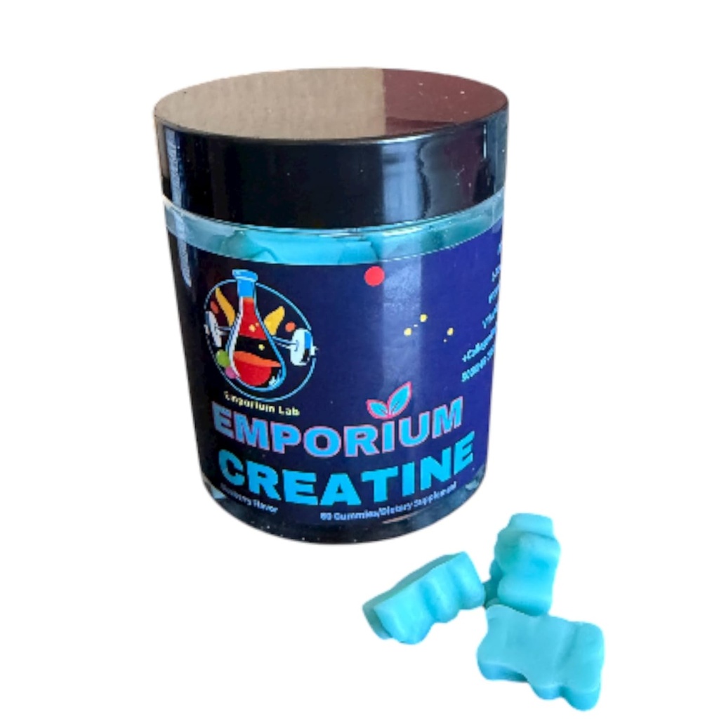Emporium Creatine Supplement, Micronized for Muscle Strength and Energy, 500mg, Capsule, 1 Count (Blueberry)