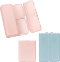 FYYY 2 Stuks Daily Pill Organizer, 7 Compartments Portable Pill Case Travel Pill Organizer,[Folding Design] Pill Box voor Purse Pocket om vitamines te houden, Cod Leverolie, Complementen en Medicatie-Pink+ Marine