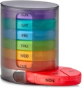 MEDca Weekly pil Organizer, 1 Dispenser, 7 Stapelbare Multi-Color Compartments Four Times-a-Day - Morgen, middag, avond, en bedtijd, zwart
