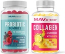MAV NUTRITION Collageen Gummies for Women and Probiotic Gummies 