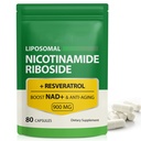 NAD Supplement, 900mg - Liposomal Nicotinamide Riboside NAD+ Supplement met Resveratrol Ondersteunt spier, hersenen, Cellular Energy - NMN Supplement Alternatief voor mannen en vrouwen, 80 capsules (verpakking van 1)