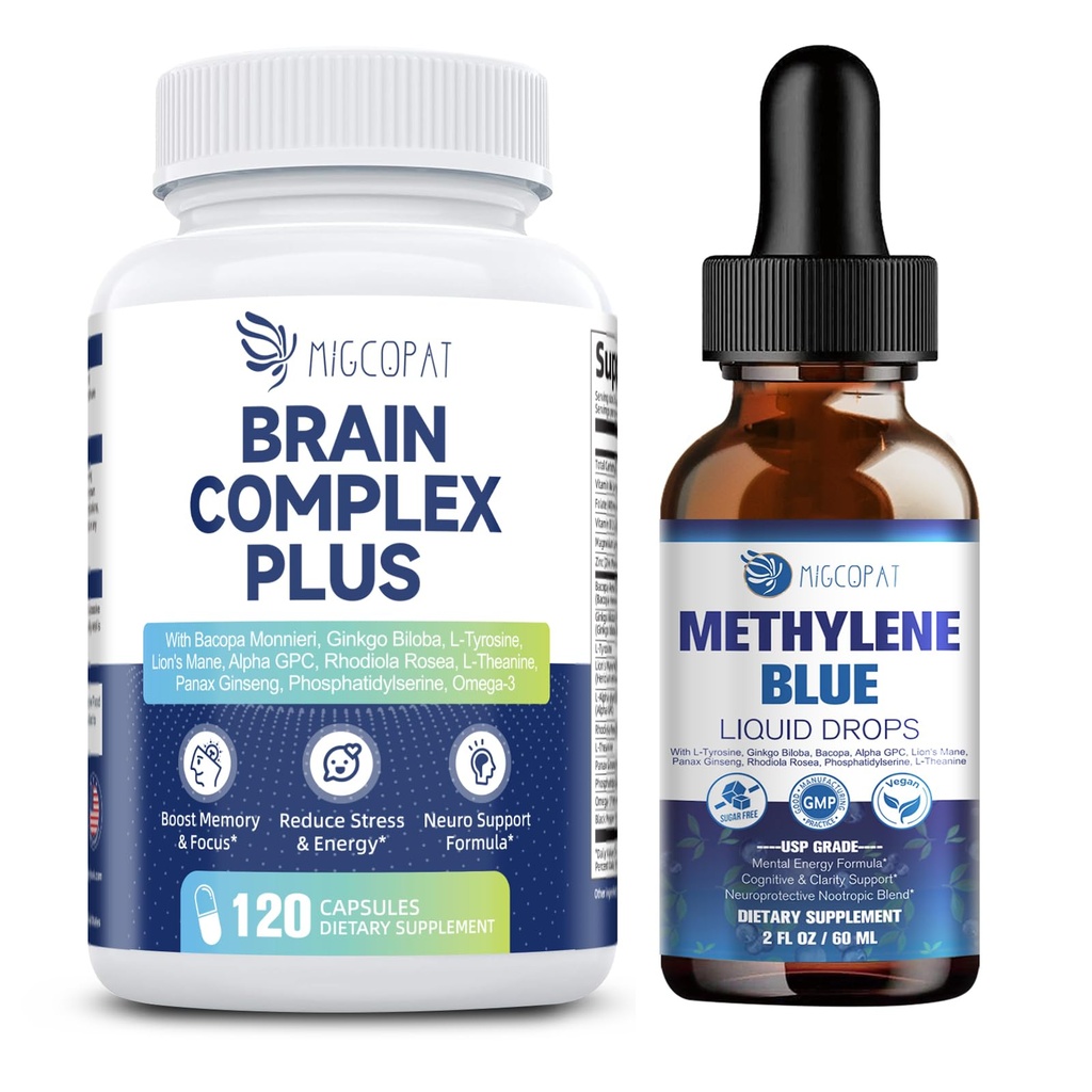 Migcopat Brain Supplements + Methylene Blue Drops