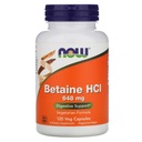 Nu Foods Betaine HCl, 648 mg met 150 mg Pepsin, 120 capsules, 2 verpakkingen
