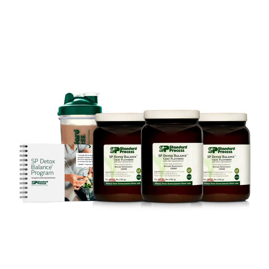 Standard Process SP Detox Balance Chai, 28-Day Program Kit - Detox Cleanse with Pea Protein, Iron, Magnesium & Choline - Vegan, Non-Dairy & Gluten-Free - 1 Kit
