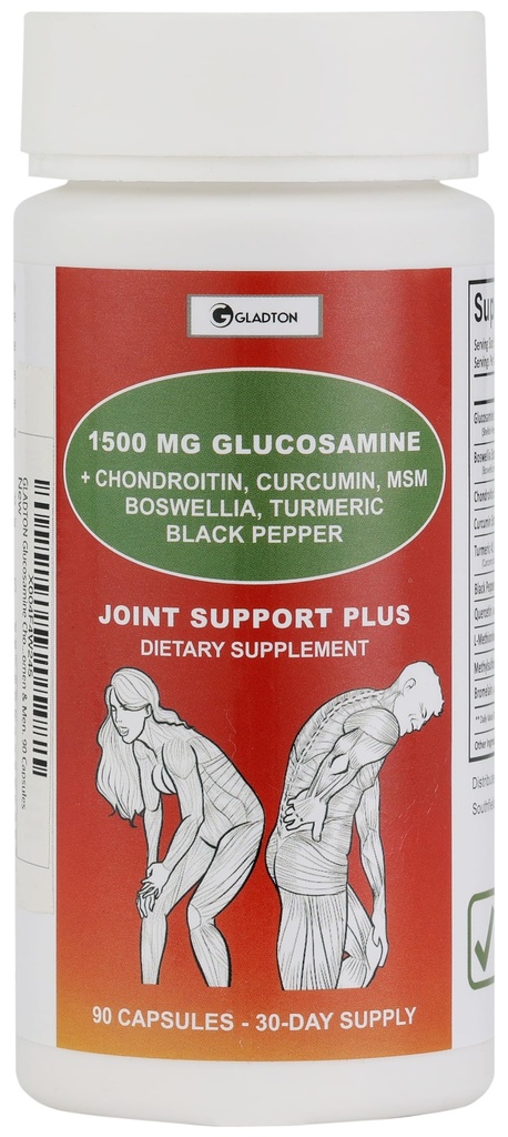 Glucosamine Chondroitin MSM Curcumin Turmeric Boswellia - Joint Support Supplement voor Bone Back knie hand flexibiliteit, mobiliteit. Gezamenlijk gezondheidssupplement voor vrouwen en mannen. 90 capsules