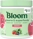 Bloom Nutrition Superfood Greens Powder, Digestive Enzymes w/Probiotica & Prebiotica, Gut Health, Bloating Relief for Women, Chlorella, 15 SVG (15 Servers (pakket van 1), Berry)