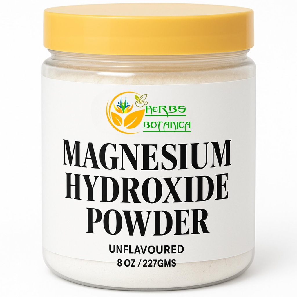 Herbs Botanica Magnesium Hydroxide Powder 8 oz Fine Powdered Magnesium for DIY Use, Deodorant, Toothpaste, and Crafting Ozonated Magnesium Oxide Alternative