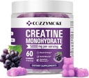 Creatine Monohydrate Gummies 5000mg pour les hommes et les femmes, Gomitas de Creatina Creatine Monohydrate 5g, Creatina Monohidratada Gummy pour le constructeur de muscles, Energy Boost, Supplément pré-entraînement, 60 comte, raisin