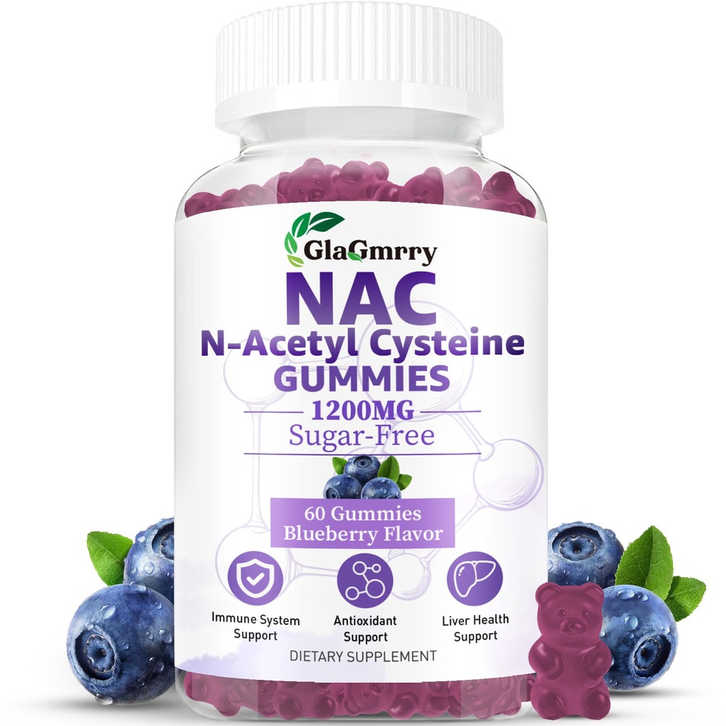 Sugar Free NAC Gummies for Kids & Adults, NAC Supplement N Acetyl Cysteine with Selenium Zinc Vitamin C & E, NAC 600mg Per Gummy, Support Liver Health, Antioxidant, Immune System, 60 Count