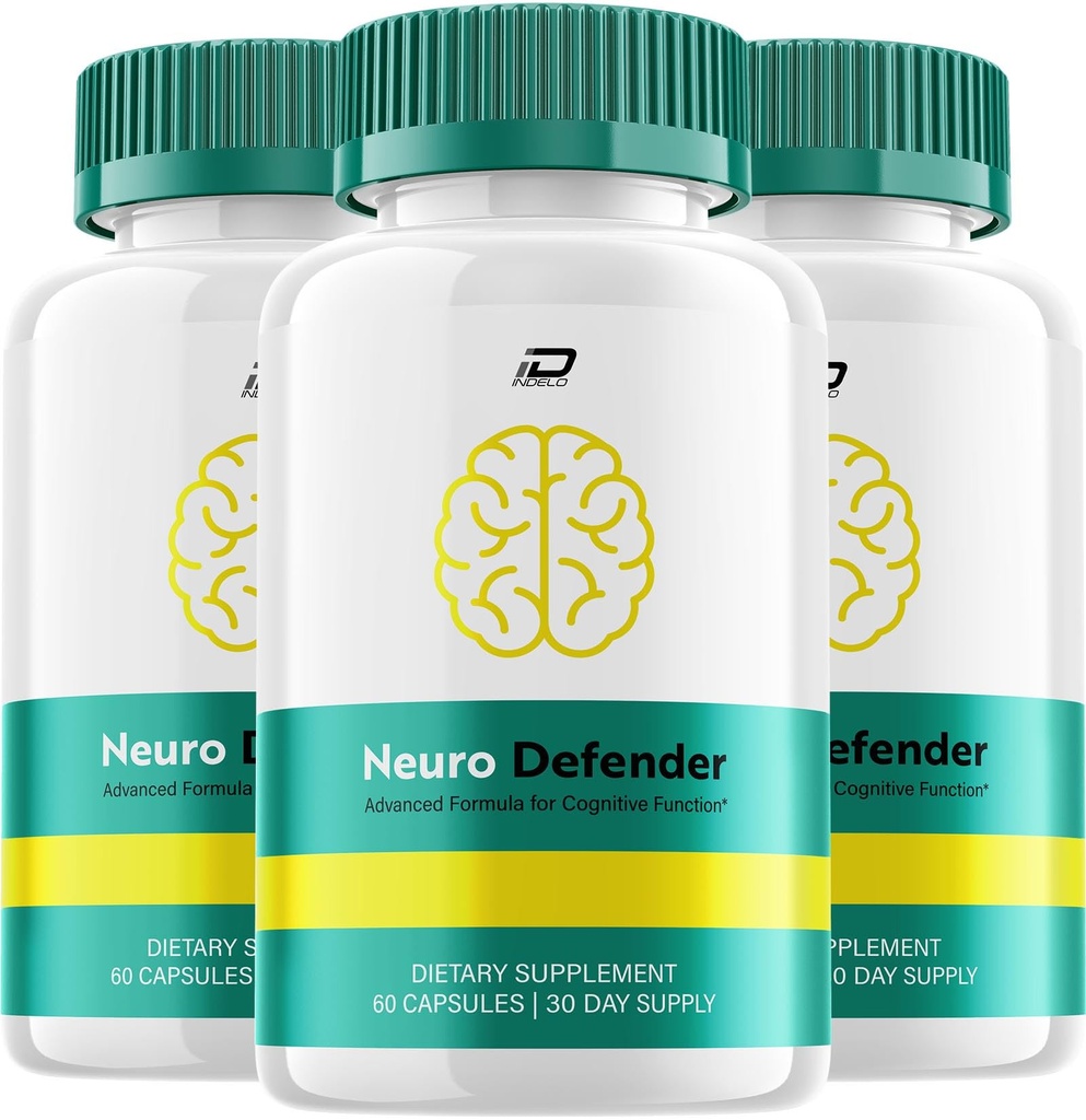 Neuro Defender Supplement Capsules – NeuroDefender Natural Blend Formula Focus Memory Support and Reviews (3 Pack – 180 Capsules)