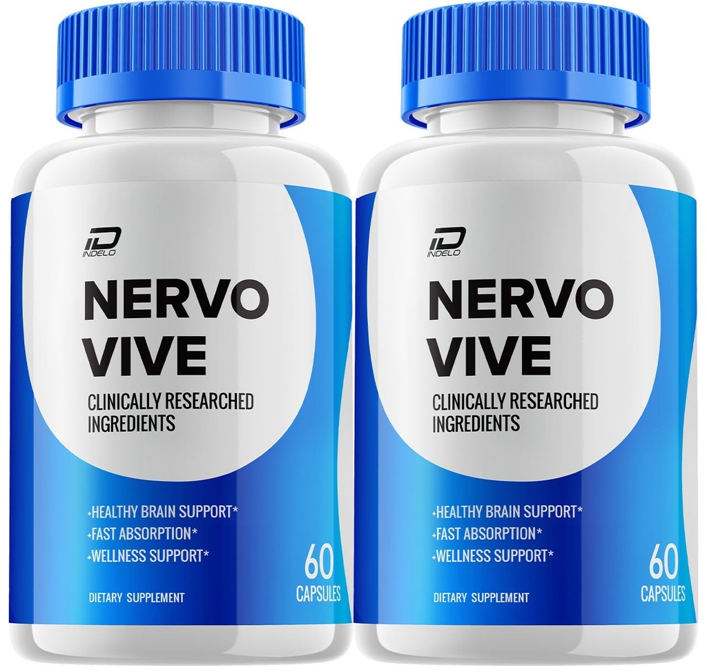 Nervo Vive Brain Supplement Capsules – NervoVive All-Natural Maximum Strength Formula for Enhanced Memory and Focus Pills, Vive Nervo Support and Reviews (2 Pack – 120 Capsules)