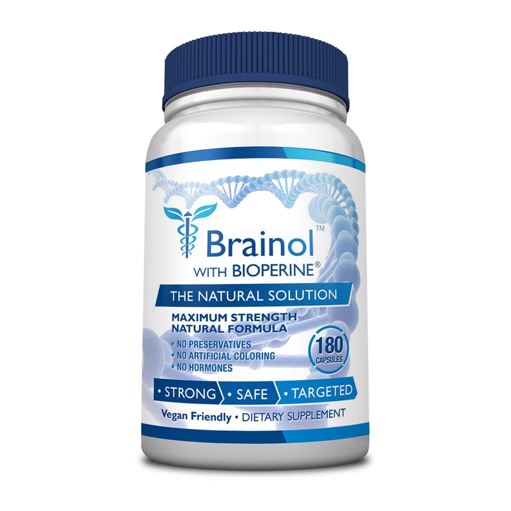 Brainol - De slimste keuze voor een hersenen stimuleren Nootrope - Verbeter de geestelijke prestaties, focus en helderheid - met DMAE, Huperzine A, BioPerine - Vegan-Friendly - 180 Capsules - 3 maand levering