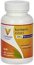 De vitamine Shoppe Kurkuma Extract 300mg, gestandaardiseerde kruiden die Cellular Health ondersteunt & Biedt Antioxidant Voordelen met 95% Curcuma en 65mg Calcium (100 Capsules)