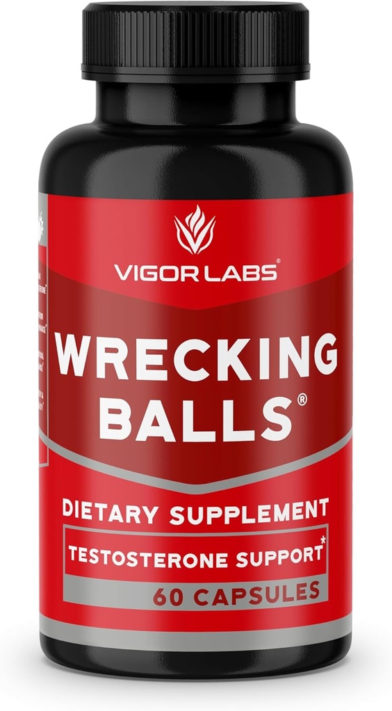 Wigor Labs Wrecking Ballen (60 Capsules), Ondersteunt de natuurlijke productie van essentiële mannelijke hormonen door uw lichaam te ondersteunen Fuller Drive, mannelijke vitaliteit, en verhoogde uithoudingsvermogen. (Made in The USA)