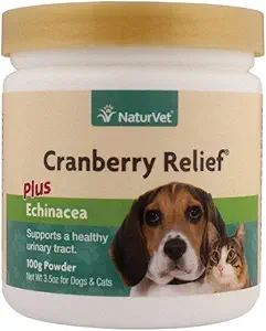 NaturVet Cranberry Relief, 100 Gram poeder, honden- en kattengezondheidssupplementen voor urinetrekker