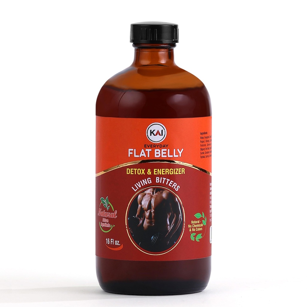 Kai Everyday Flat Belly Bitters Liquid, Organic GI Support Probiotic; With Apple Cider Vinegar, Turmeric & Ginger, Supports Natural Defenses & Digestive Health; 16 Oz (1 Pack)
