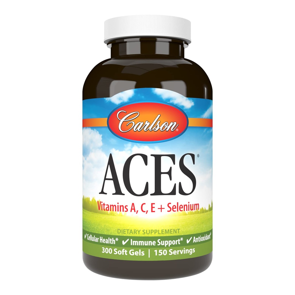Carlson - ACES, Vitaminen A, C, E + Selenium, Cellular Health & Immune Support, Antioxidant, 300 Softgels
