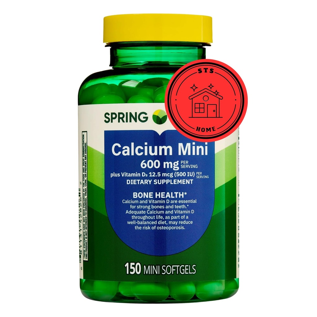 Spring Valley Calcium Plus Vitamine D3 150 Mini Softgels 