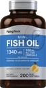 Piping Rock Mini Huile de poisson 1340mg.200 Softgels.com Supplément Oméga-3 pour les hommes et les femmes.