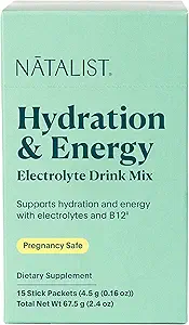 NATALIST Hydration & Electrolyte Energy Drink Mix Powder Easy Prep Daily Essentials Mineral & Vitamin Replenishment for Women Caffeine Free Vegan Berry Flavor - 15 Packet Servings
