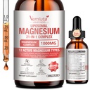 1 Pack 21-in-1 Liposomal Magnesium Complex Liquid Drops - 2X Absorption - with Magnesium Glycinate, Ashwagandha & L-Theanine, CoQ10 for Women and Men - Mood, Muscle, Heart & Nerve Support, 2 FL Oz