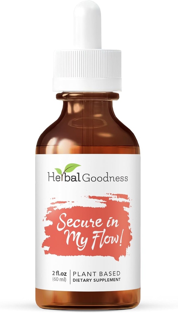 Herbal Goodness Secure in My Flow (en anglais seulement) Suppléments de soutien menstruel (en anglais seulement) Suppléments menstruels à flux lent, Soutien à l'humeur, Santé des hormones, Aides à la relaxation, Soutien métabolique 2oz