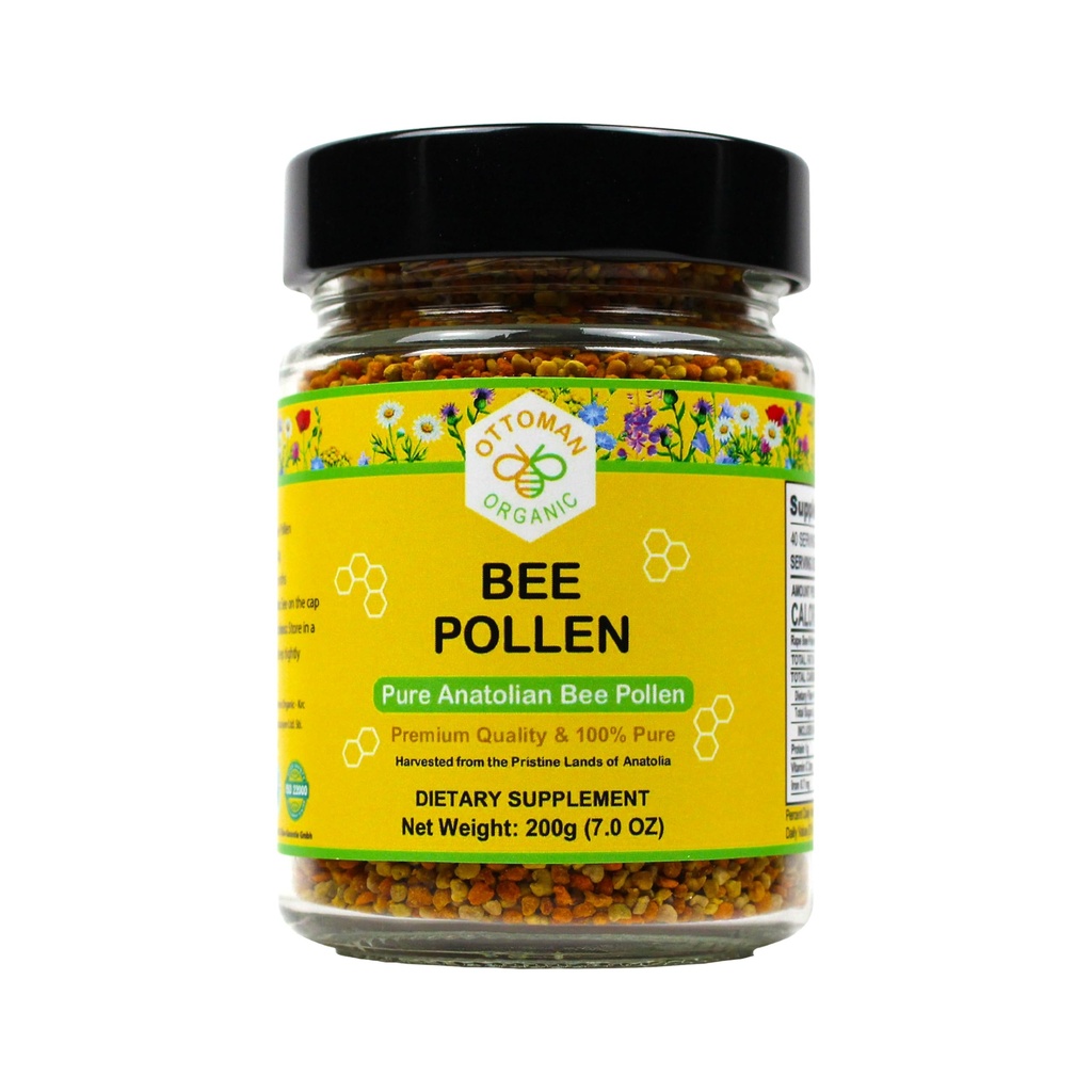 Bee Pollen – USDA & EU Organic Certified, Halal, ISO 22000 & GMP | 100% Pure Superfood, Rich in Vitamins & Minerals | Non-GMO, Additive-Free (7 Ounce (Pack of 1))