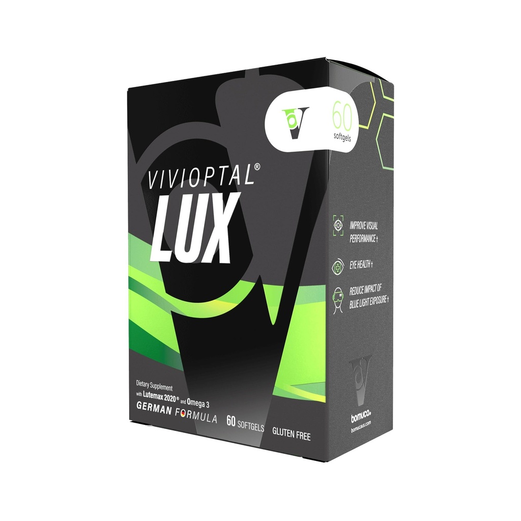 Vivioptal Lux 60 Softgels, Omega 3, Zinc, and Vitamin C & E, Multivitamin & Multimineral, Gluten Free, German Formula