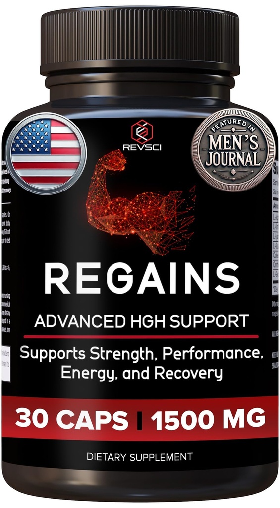 Suppléments HGH pour les hommes et les femmes - Regains Starter Pack, Natural Anabolic Muscle Growth Building GH & Human Growth Hormone pour les hommes, Muscle Builder pour les hommes, Supplément de récupération musculaire, 30 pilules protéiques