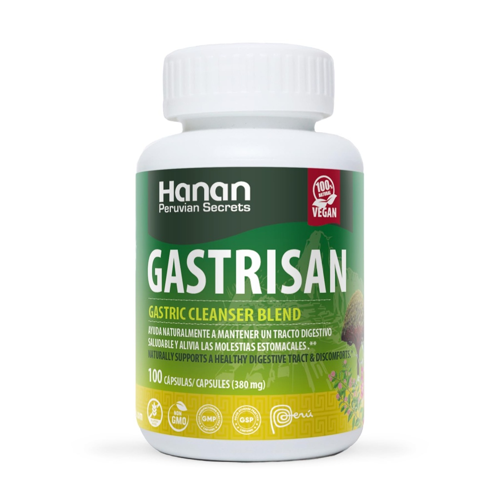 Hanan Gastrisan Gastric Cleanser Blend | 100 Capsules | Naturally Aids in Supporting Healthy Digestive Tract (1 Pack)