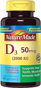 Nature Made Vitamin D3 2000 IE Liquid Softgels 90 ea (verpakking van 3)