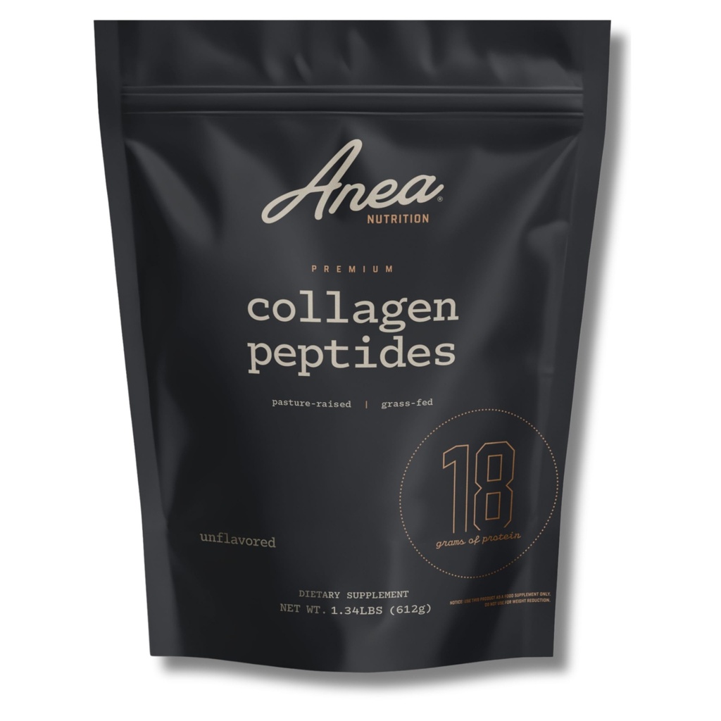 Anea Collagen Peptides, Collagen Peptides Powder, 18g Protein Per Serving, Grass Fed Peptide Powder, For Women and Men, Gluten Free, Dairy & Soy Free, No Artificial Additives, Unflavored, 30 Servings