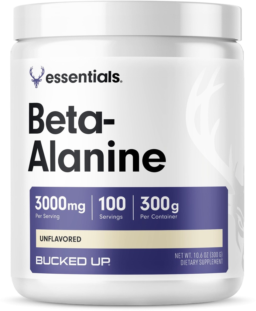 Bucked Up Beta Alanine 300mg Poeder, Non-GMO, Glutenvrij, Unflavored (100 Servers)