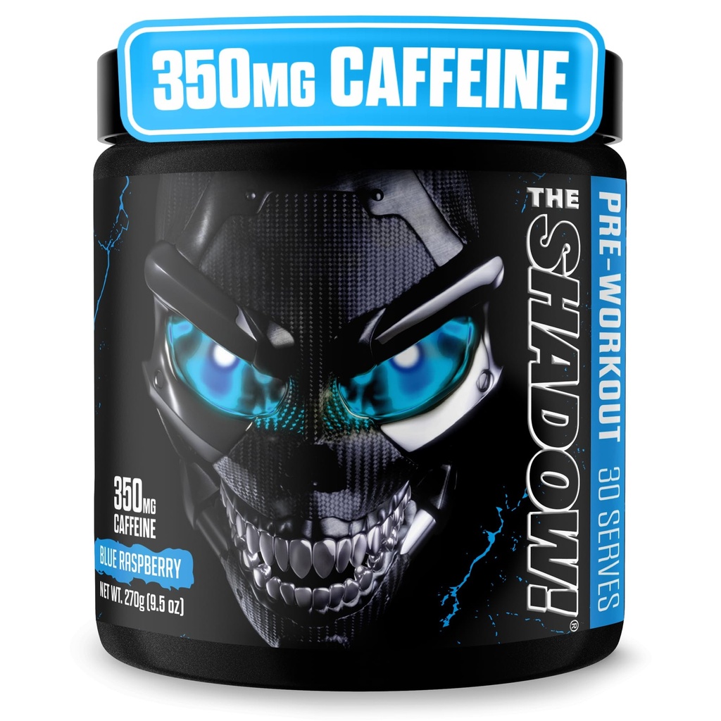 JNX SPORTS The Shadow! High Stim Preworkout – Pre Workout Powder for Men & Women, High Caffeine Pre Workout for Energy, Mental Focus & Strength, Blue Raspberry, 30 Servings