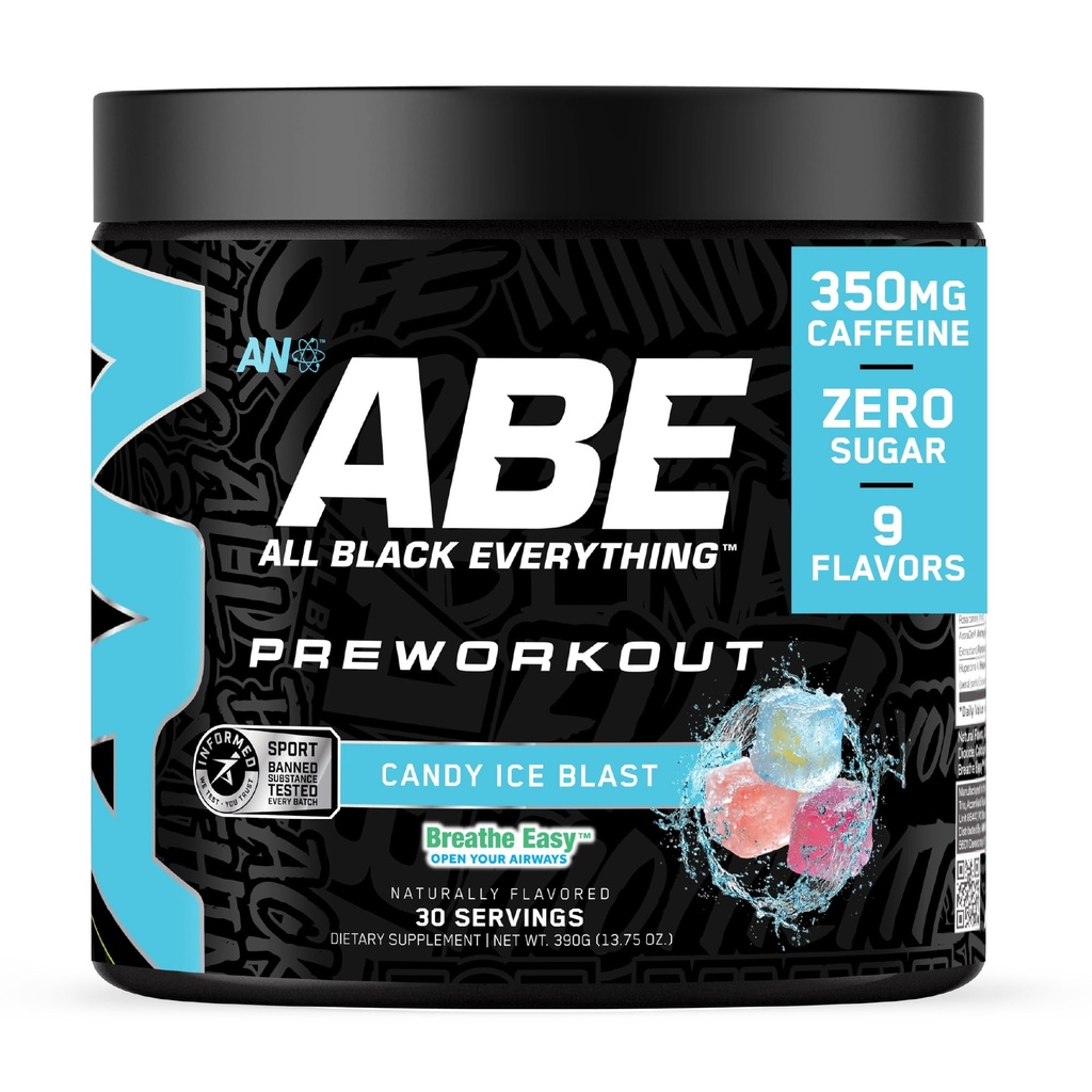 All Black Everything Pre-Workout Powder | Preworkout Energy Drink Mix | 350mg Caffeine | Beta Alanine & Citrulline | Energy Supplement for Men & Women | Candy Ice Blast | 30 Servings