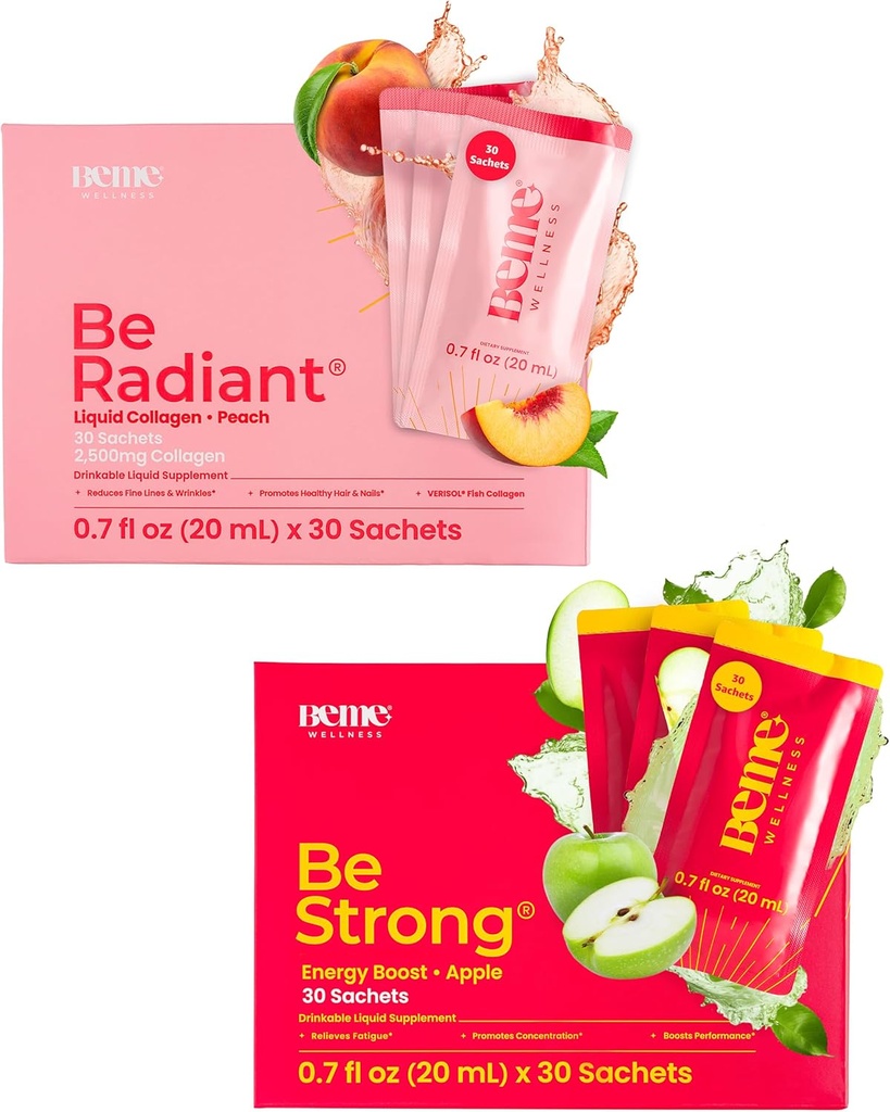 BeMe BeRadiant & BeStrong Bundle - Liquid Collageen & Vitamin B12 Supplementen