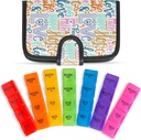 Vive Weekly Pill Organizer 4 fois par jour - 7 jours Boîtes à pilules pour le matin, le midi, le soir, la nuit - Extra grand médicament, distributeur de vitamines et de suppléments avec étui en cuir premium