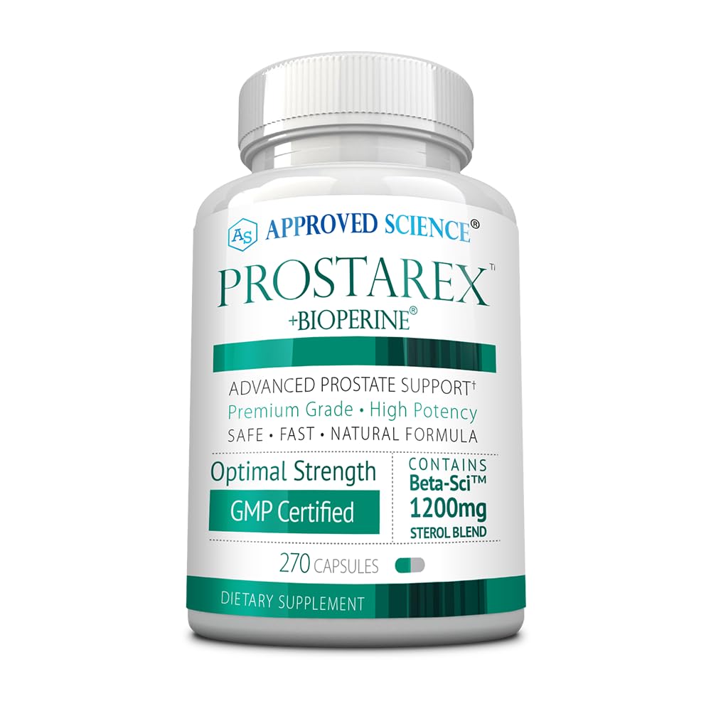 Goedgekeurde Science Prostarex - Prostate Supplement - Saw Palmetto, 1200mg Beta-Sitosterol, Bioperine - 270 Capsules - 3 maand levering