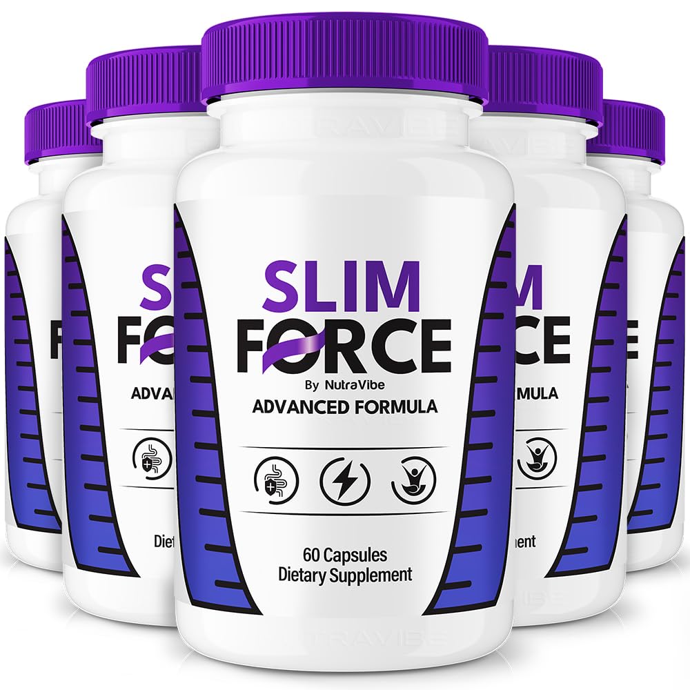 (5 Pack) SlimForce Capsules – Daily Body Balance & Energy Supplement, All-Natural Formula for Healthy Shape, Digestion & Active Lifestyle | Easy-to-Swallow Pills, Non-Habit Forming (300 Capsules)