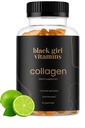 Black Girl Vitamines - Collageen Gummies voor haar, huid en nagel ondersteuning, met vitamine C, vitamine E, en biotine, Glutenvrije, (citroen), 60ct