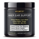 Supplément VEGATOT Vertigo *USA Fabriqué et testé* Supplément d'oreille interne avec Ginkgo Biloba Lion Mane Lemon Baume Ginger VIT B1, B6, B12- pour l'équilibre d'oreille interne de spinning