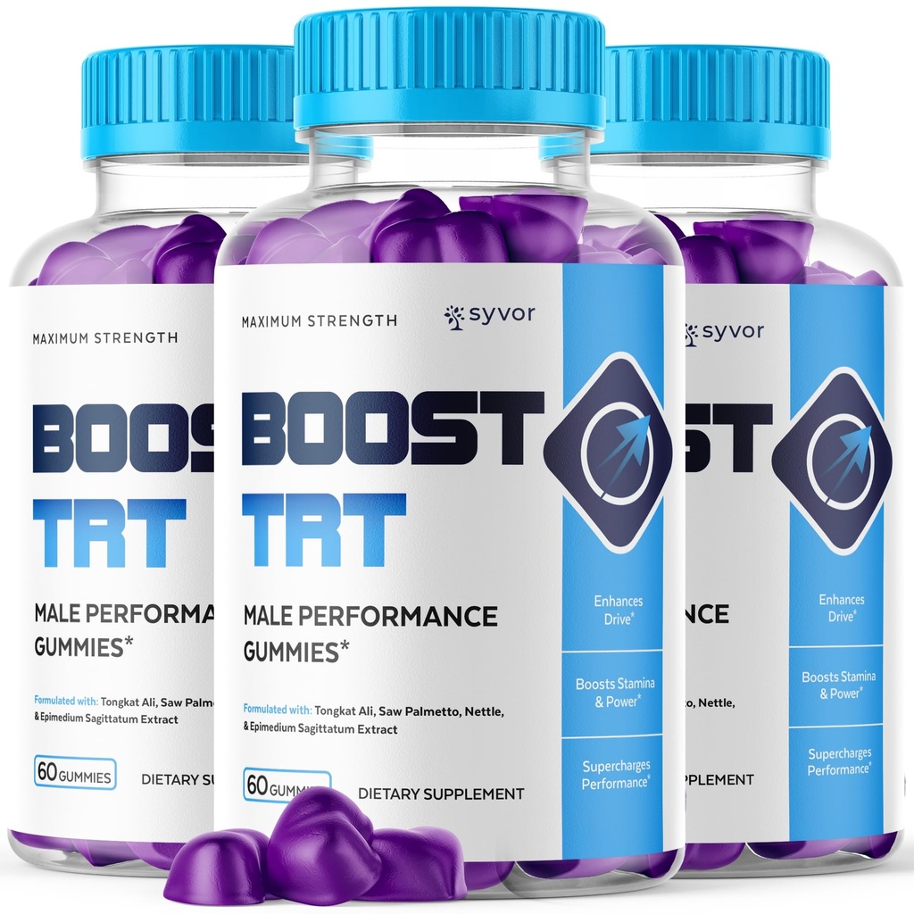(3 Pack) Boost TRT Gummies for Men, Official Boost TRT Male Performance Gummys with Natural Ingredients, Advanced BoostTRT Men's Gummy Supplement with Maximum Strength Premium Vitamins (180 Gummies)