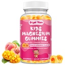 Kids Magnesium Gummies, Magnesium Glycinate Gummies for Kids & Adults with Citrate, L-Theanine, Chamomile, Vitamin B6 for Sleep, Relaxation, Brain & Muscle, Sugar Free Peach & Mango 60ct