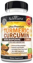 Curcumine curcumine avec extrait de poivre noir 1500mg - Supplément curcuma ultra-potent à haute absorption avec 95% Curcuminoides et BioPerine - Capsules Tumériques non OGM pour le soutien des articulations - 45 Capsules