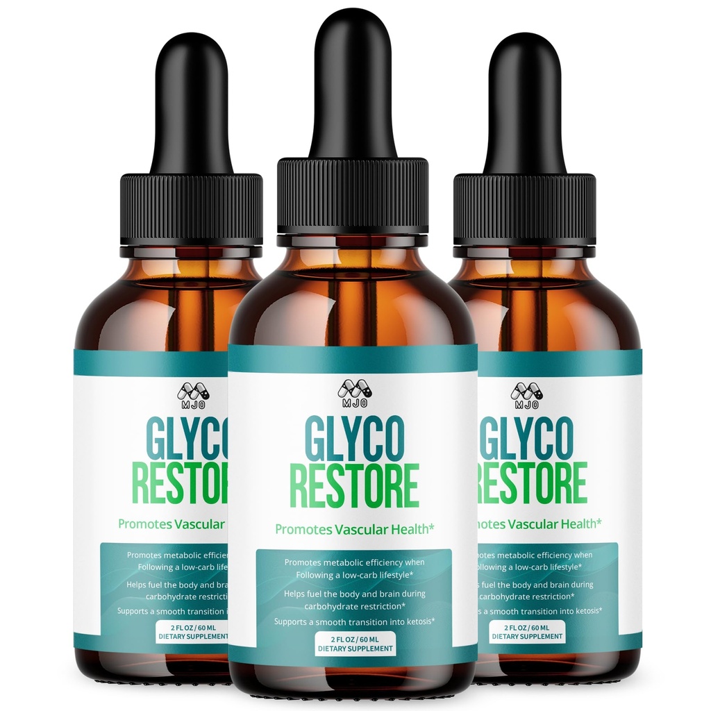 (3 Pack) Glyco Restore Drops, Official GlycoRestore Blood Health Support Drops with All Natural Ingredients, Advanced Health & Wellness Support with Premium Vitamins for Women & Men (90 Servings)